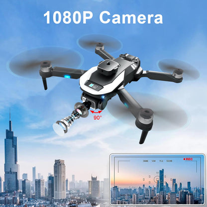 Drone with 1080P HD Dual Camera for Adults, Black RC Quadcopter with 3 Modular Batteries for 36 Mins Long Flight, Brushless Motor, Altitude Hold, Optical  Position, Auto Return Home,Carrying Case