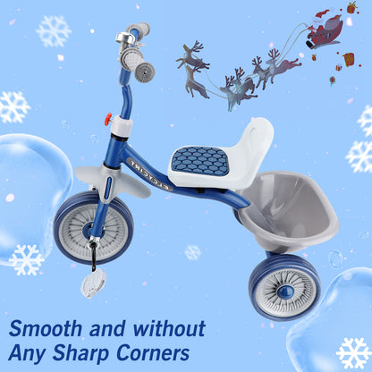 Kids Tricycle for 1-4 Years Old, Toddler Bike Kids Trike for Balance Training, Toddler Tricycle with Pedals and Storage Basket, Baby Bike for Girls Boys with Bell/Adjustable Seat, Beginner Tricycle