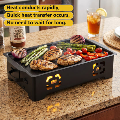 Home Insulated Serving Tray Set, 5QT Stainless Steel Insulated Serving Tray with Fuel Holder and Water Tray—Perfect for family gatherings, parties, events, weddings, camping, and dinner parties
