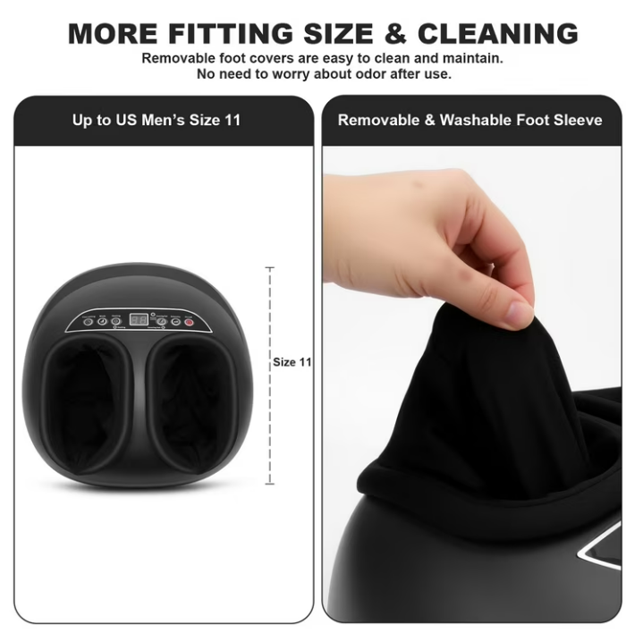 Foot Massager with Heat & Deep-Kneading, Air Compression Shiatsu Foot Massage for Plantar Fasciitis, Circulation, Relaxation & Gift
