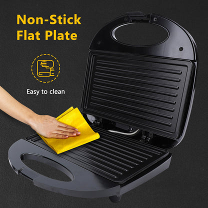 Panini Breakfast Machine Press Grill, 750W Non-Stick Sandwich Press Maker for Sandwich, Burgers, Steak