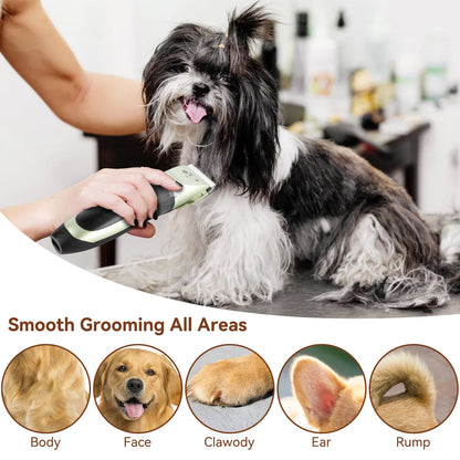 Cordless Dog Clippers Kit for Grooming, Electric Pets Hair Trimmers with 4 Comb Guides, USB Rechargeable Quiet for Thick Coats Dogs Cats