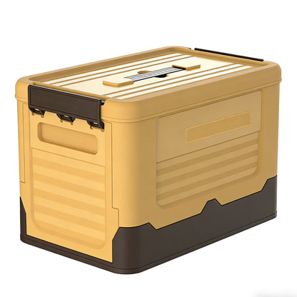 Folding Storage Box Grocery Storage Bin with Lid Stackable Utility Crate for Clothes Books Toys Snack Bedroom Living Room