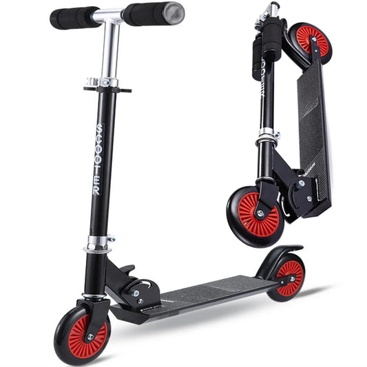 Kids Scooter, Folding Scooter with Adjustable Handlebar, Black Lightweight Aluminum Scooter with Rear Brake, Kick Scooter for Kids Boys Girls 5 Years Old and up, Fully Assembled, Load up to 220 lbs