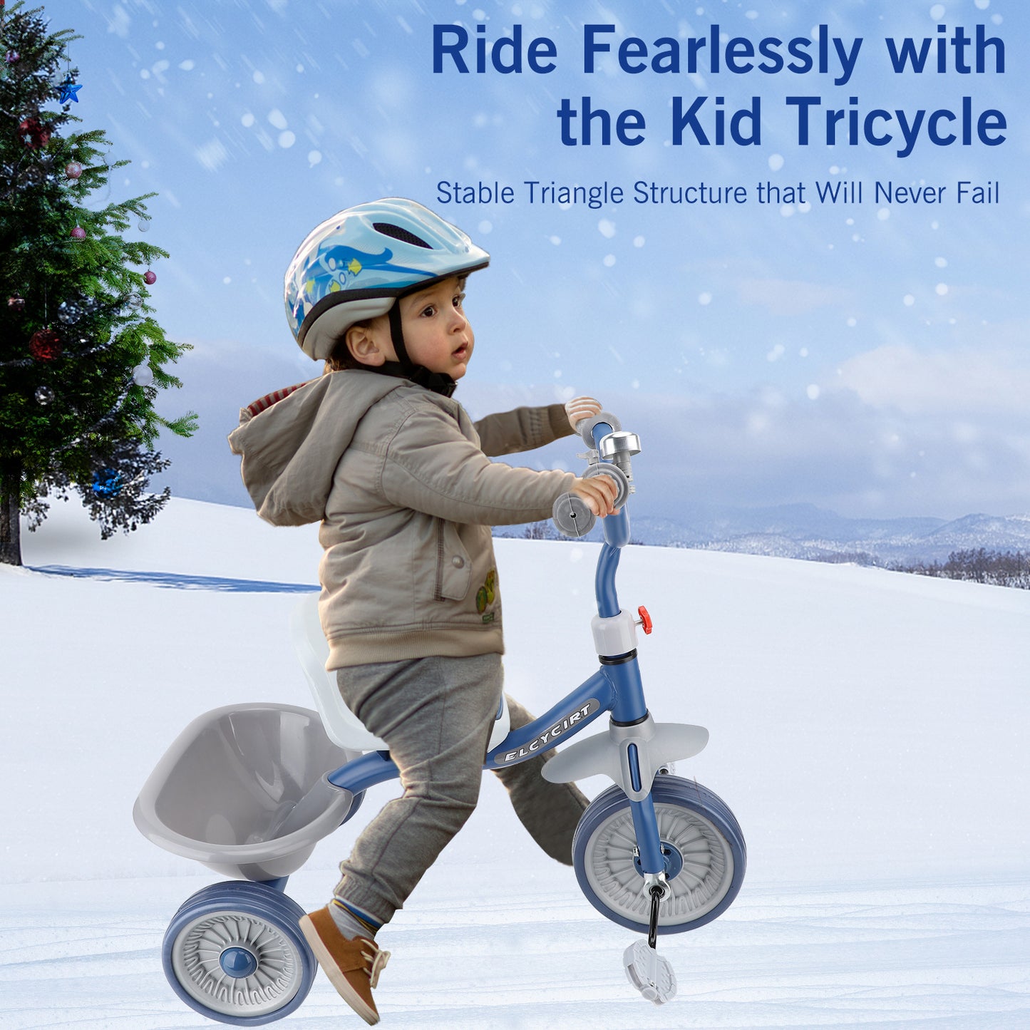 Kids Tricycle for 1-4 Years Old, Toddler Bike Kids Trike for Balance Training, Toddler Tricycle with Pedals and Storage Basket, Baby Bike for Girls Boys with Bell/Adjustable Seat, Beginner Tricycle
