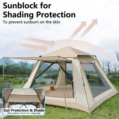 Pop Up Tents for Camping, 2/3/4 Person Camping Tents with Quick Setup Folding Pop Up Tent | Backpacking Tent for Hiking, Travel, or Beach | Inflatable Tents for Camping | Waterproof Tent for Beach