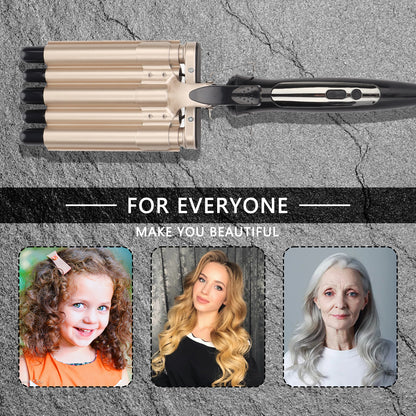 5 Barrel Hair Curling Iron, Digital Display Long Lasting US Plug 110-240V 5 Barrel Hair Crimper Iron For Daily Use