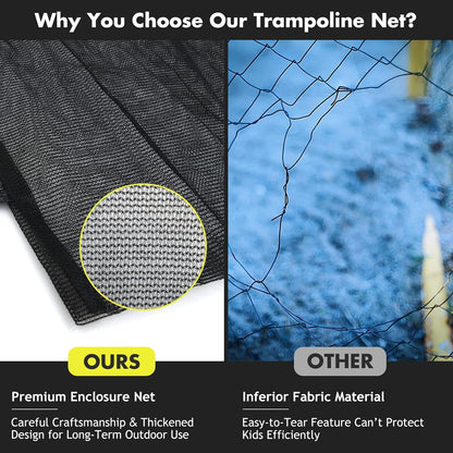 Trampoline Flex Enclosure Net Trampoline Enclosure Net PE Trampoline Flex Net Replacement For 6 Poles Round Frame Trampolines