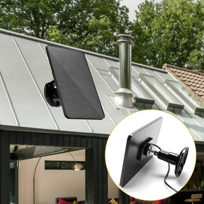 10W Solar Panels for Security Camera, USB C Port Solar Panel for DC 5V Outdoor Rechargeable Battery Camera Doorbell Light, 360° Adjustable Security Mount with 9.8ft Cable, IP65 Waterproof, Black
