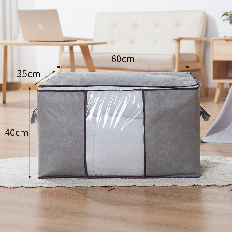 90L Large Clothes Storage, 6 Pack Foldable Closet Storage Bags with Handles (Gray)