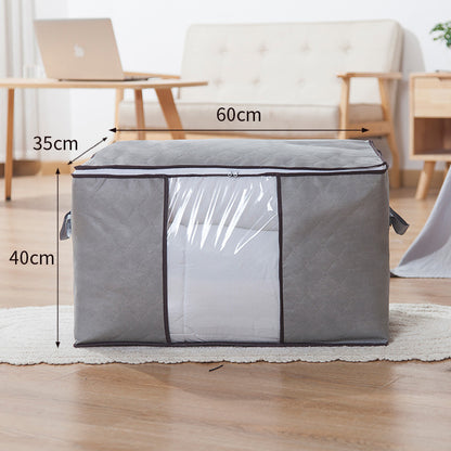 90L Large Clothes Storage, 6 Pack Foldable Closet Storage Bags with Handles (Gray)