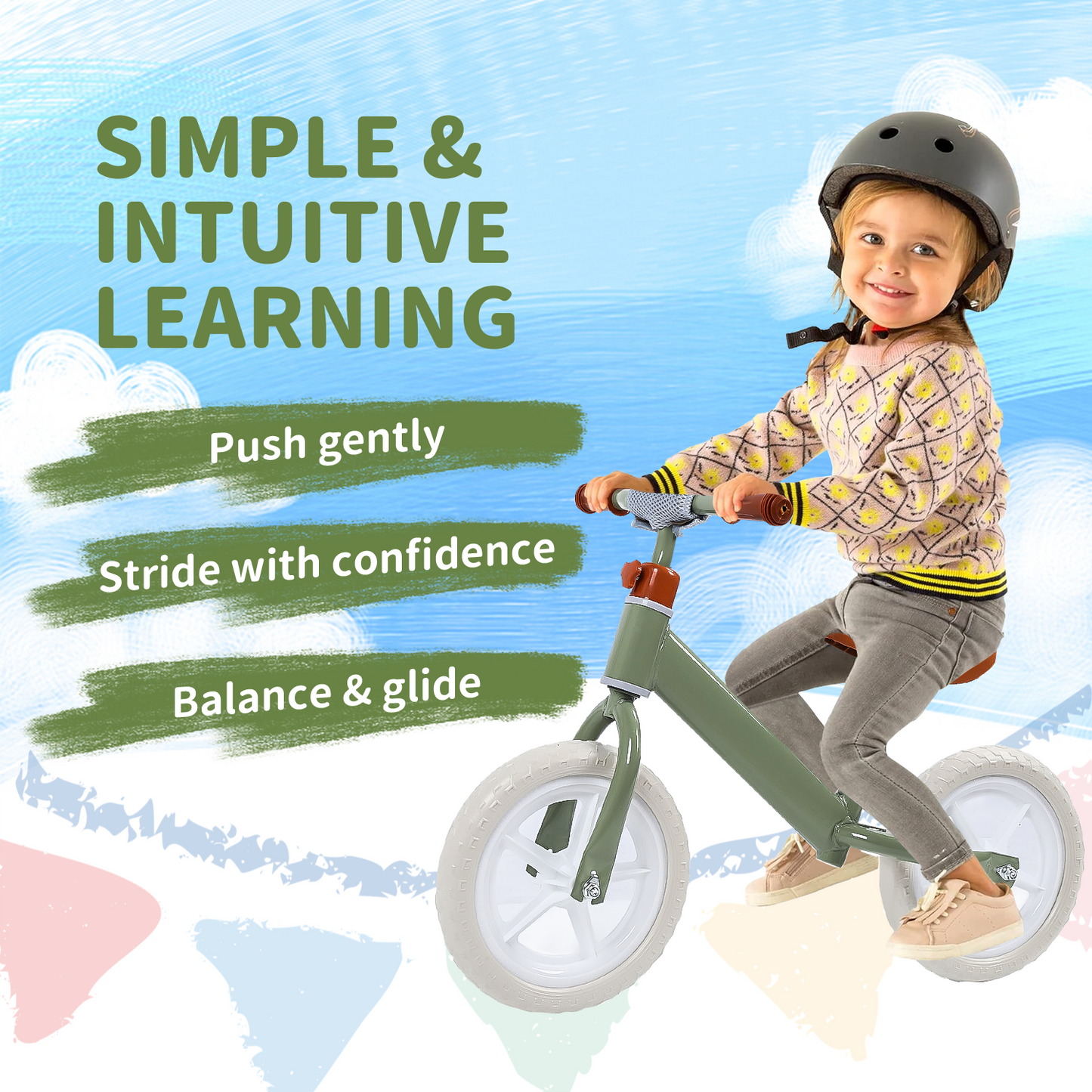 Eotvia Toddler Bike, Lightweight 11" Kids Balance Bike with Adjustable Seat and Handlebar, No Pedal Toddler Bicycle Ride on Toys for Toddlers, Toddlers Balance Bike for 1 to 4 Years Old Boys Girls