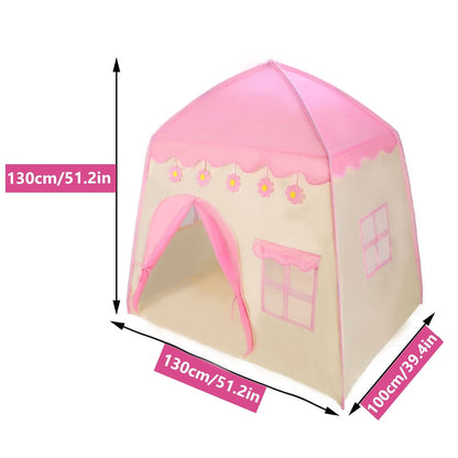 Play Tent for Girls Princess Castle Playhouse Pink Play Tent with Carry Bag Indoor Outdoor Castle Tent for Girls Boys Aged 1 2 3 4 Toddlers ( No Lights)