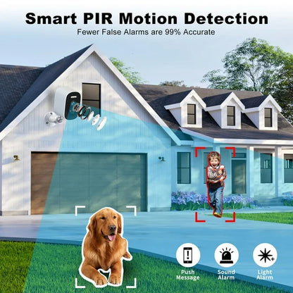2K Solar Security Cameras Wireless Outdoor, Home WiFi Camera with Color Night Vision, PIR Motion Detection, 2-Way Talk, IP66 Waterproof, Solar Panel Battery Powered Surveillance System