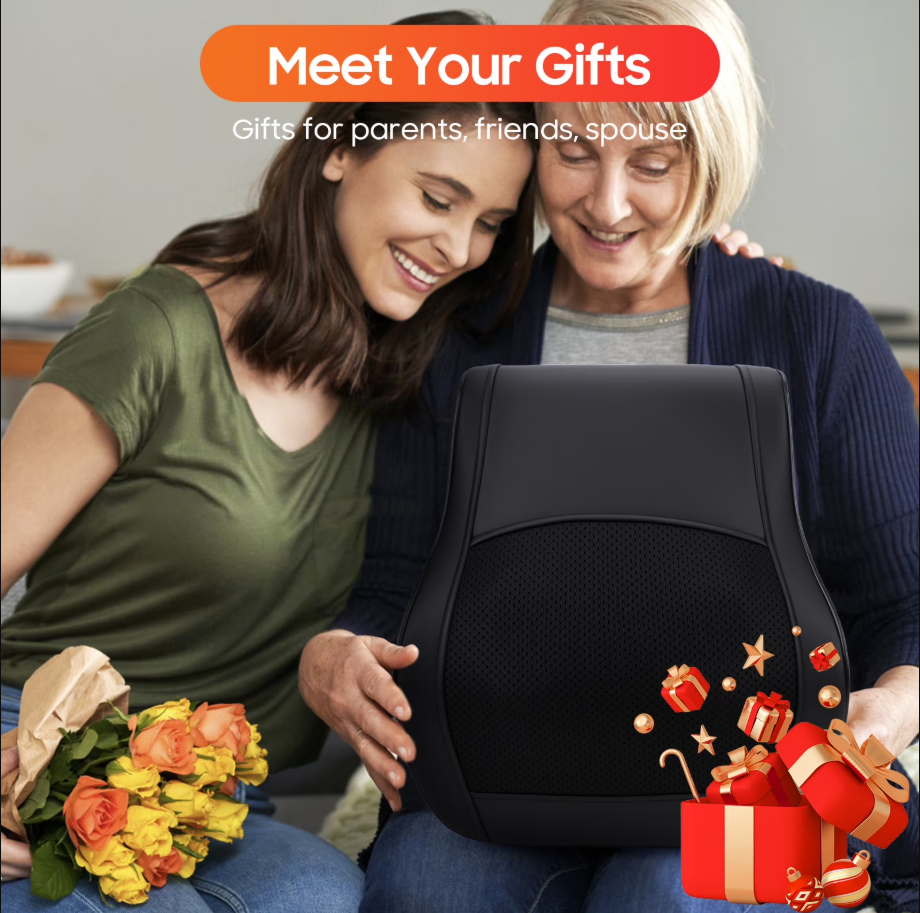 Neck & Shoulder Massager Pillow with Heat, Shiatsu 3D Deep Tissue Massage for Back, Legs, Home, Office, Car