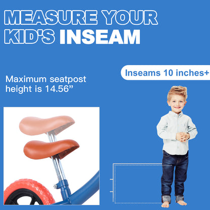 Balance Bike for Kids, Lightweight Toddler Bike with Adjustable Seat Comfort Handlebar, 10" Toddlers Balance Bike for 1 to 4 Years Old Boys Girls, No Pedal Toddler Bicycle Ride on Toys for Toddlers
