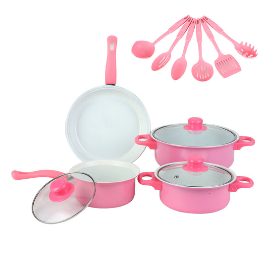 13 Piece Cookware Set, Kitchen Nonstick Pots And Pans Set With Glass Lid For Cooking, Induction & Dishwasher