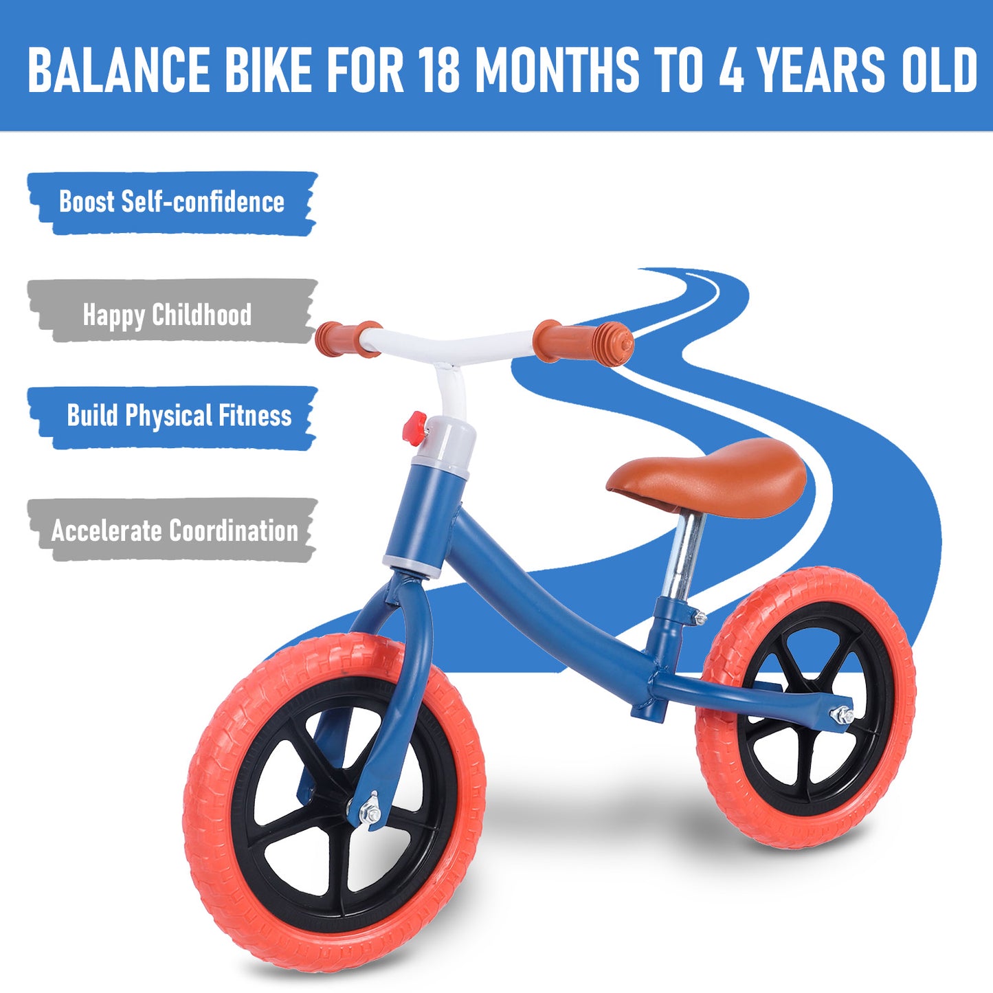 Balance Bike for Kids, Lightweight Toddler Bike with Adjustable Seat Comfort Handlebar, 10" Toddlers Balance Bike for 1 to 4 Years Old Boys Girls, No Pedal Toddler Bicycle Ride on Toys for Toddlers