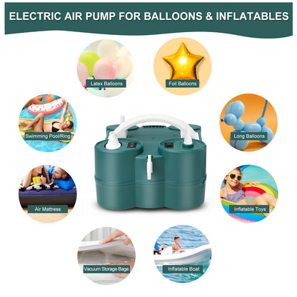 Electric Balloon Pump, 3-in-1 Air Pump for Inflatables and Balloons, for Latex 260q Foil Balloons, Quick-Fill 600W 110V AC Inflator Deflator for Pool Floats Air Mattress