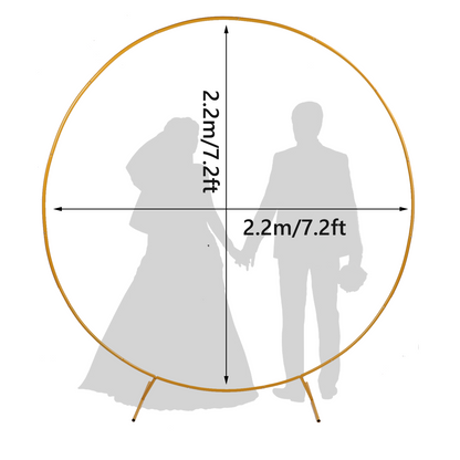 Round Wedding Archs, 7.2 Ft Balloon Hoop Stand, Gold Metal Balloon Circle Frame, Big Size Backdrop Stand for Birthday, Wedding, Baby Shower, Grad Party DIY Decoration (No Flowers)