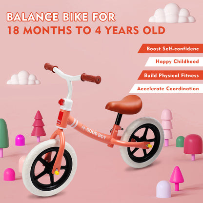 Eotvia Balance Bike for Kids, Lightweight Toddler Bike with Adjustable Seat/Handlebar, 11" Toddlers Balance Bike for 1 to 4 Years Old Boys Girls, No Pedal Toddler Bicycle Ride on Toys for Toddlers