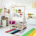 Art Easel for Kids Wooden Toddler Easel Double Sided Standing Chalkboard Dry Erase Board for Kids Toddler Drawing Board with Accessories, Blackboard & Whiteboard for Kids