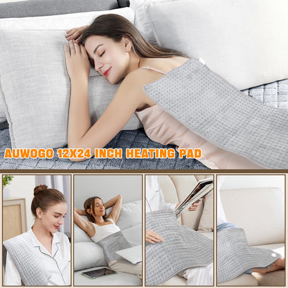 Heating Blanket 9 Heat Settings Electric Heated Mat for Back Neck Abdomen Shoulder,Knee,Arms,Legs, Birthday Gifts for Women Men 12x24in/30x60cm