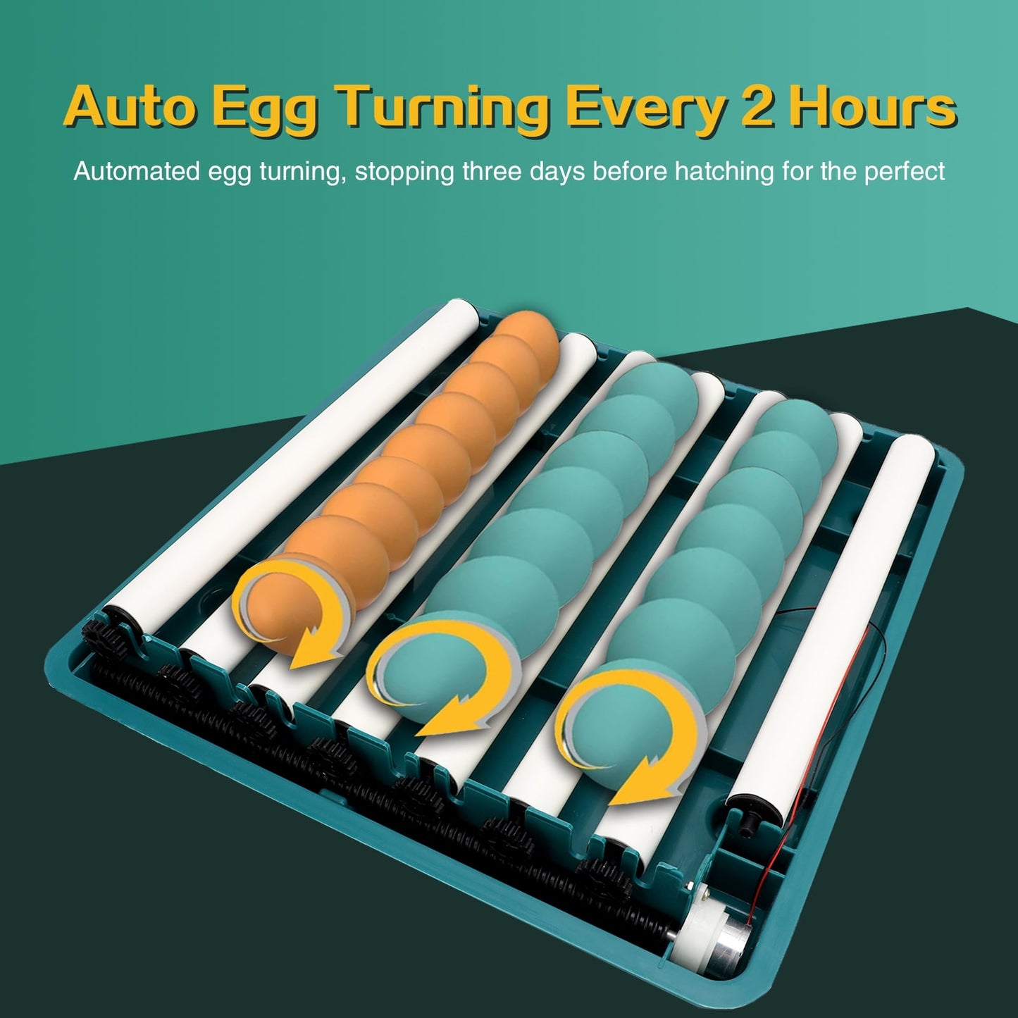 Mgaxyff Egg Incubator,48 Eggs Incubator with Automatic Egg Turning,Temperature and Humidity Monitoring,LED Candler,for Chickens Ducks Birds
