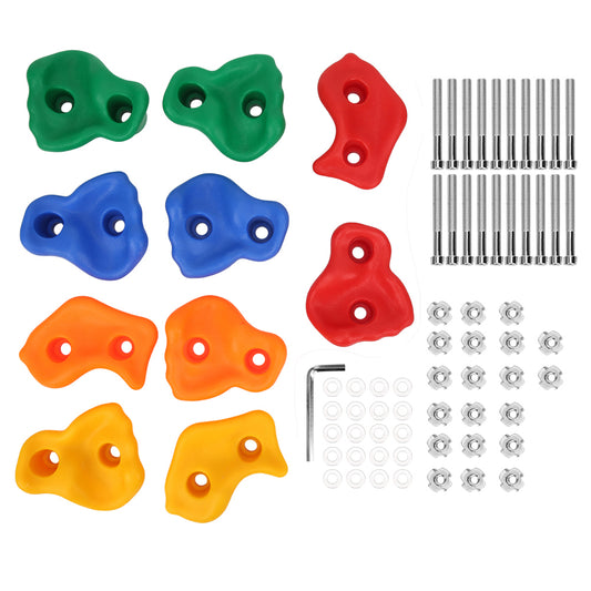 Eotvia 10PCS Rock Climbing Holds, Colorful Kids Climbing Rocks with 20 Mounting Screws, Climbing Rock for Kids over 3 Years Support 200lbs/90kg, Kids Play Sets for Indoor and Outdoor