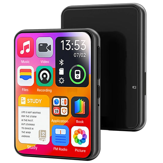 36GB Mp3 Player with Bluetoooth, 2.4 inch Full Touchscreen Mp4 Player with Earphones, Portable HiFi Sound Music Player with Earphones, Built-in HD Speaker, Recorder, Ebook, Up to 256 GB, Black