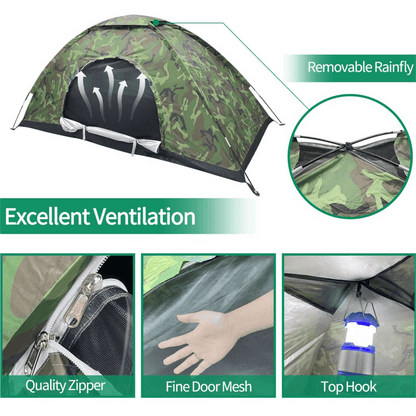 OTVIAP Outdoor Camouflage UV Protection Waterproof One Person Tent for Camping Hiking, UV Tent, Camouflage Tent