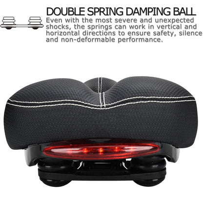 Bike Saddle with Tail Light, Ergonomic Comfortable Bike Seat Cushion, Bicycle Seat for Men Women with Shock Absorption, Waterproof Bicycle Saddle for Stationary/Exercise/Indoor/Mountain/Road Bikes