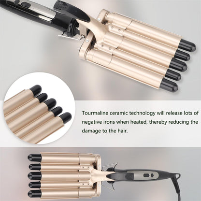 5 Barrel Hair Curling Iron, Digital Display Long Lasting US Plug 110-240V 5 Barrel Hair Crimper Iron For Daily Use