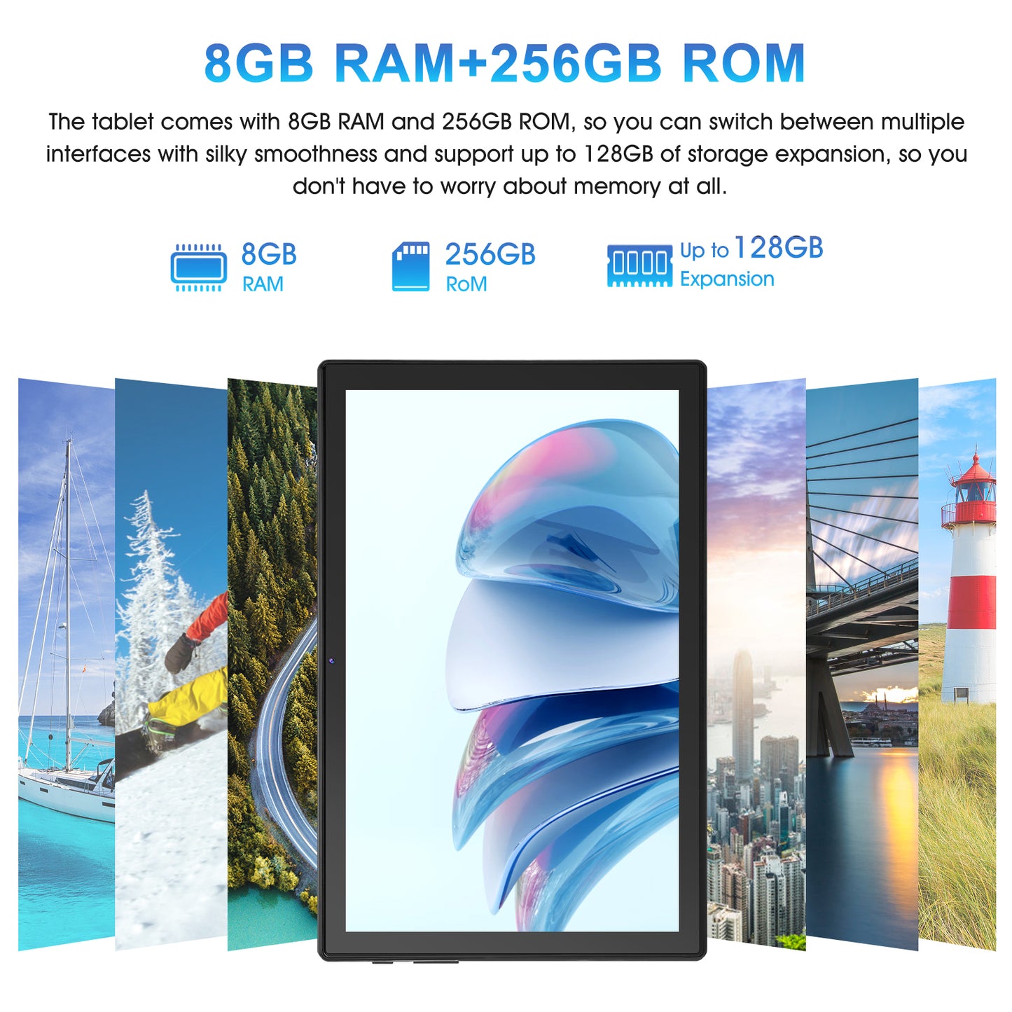 Android 14 Tablet, 10.1 Inch Android Tablets 8GB RAM 256GB ROM 128GB Expand, 1920*1080 IPS Screen Ten-Core Processor 8MP+20MP Dual Camera, Bluetooth WiFi Tablets for Kids, GMS, Gray