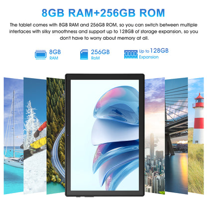 Android 14 Tablet, 10.1 Inch Android Tablets 8GB RAM 256GB ROM 128GB Expand, 1920*1080 IPS Screen Ten-Core Processor 8MP+20MP Dual Camera, Bluetooth WiFi Tablets for Kids, GMS, Gray