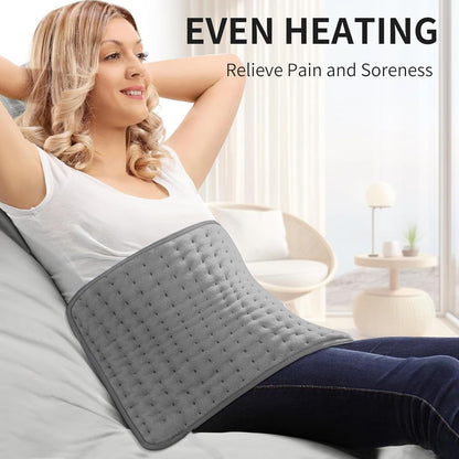 Heating Pad for Back Pain Relief, 15.7"x31.5" Electric Heating Pad with Auto Shut off/LCD Controller, Heating Pad with 10 Heating Levels & 4 Time Settings for Back Neck Shoulder Stress Cramps Relief