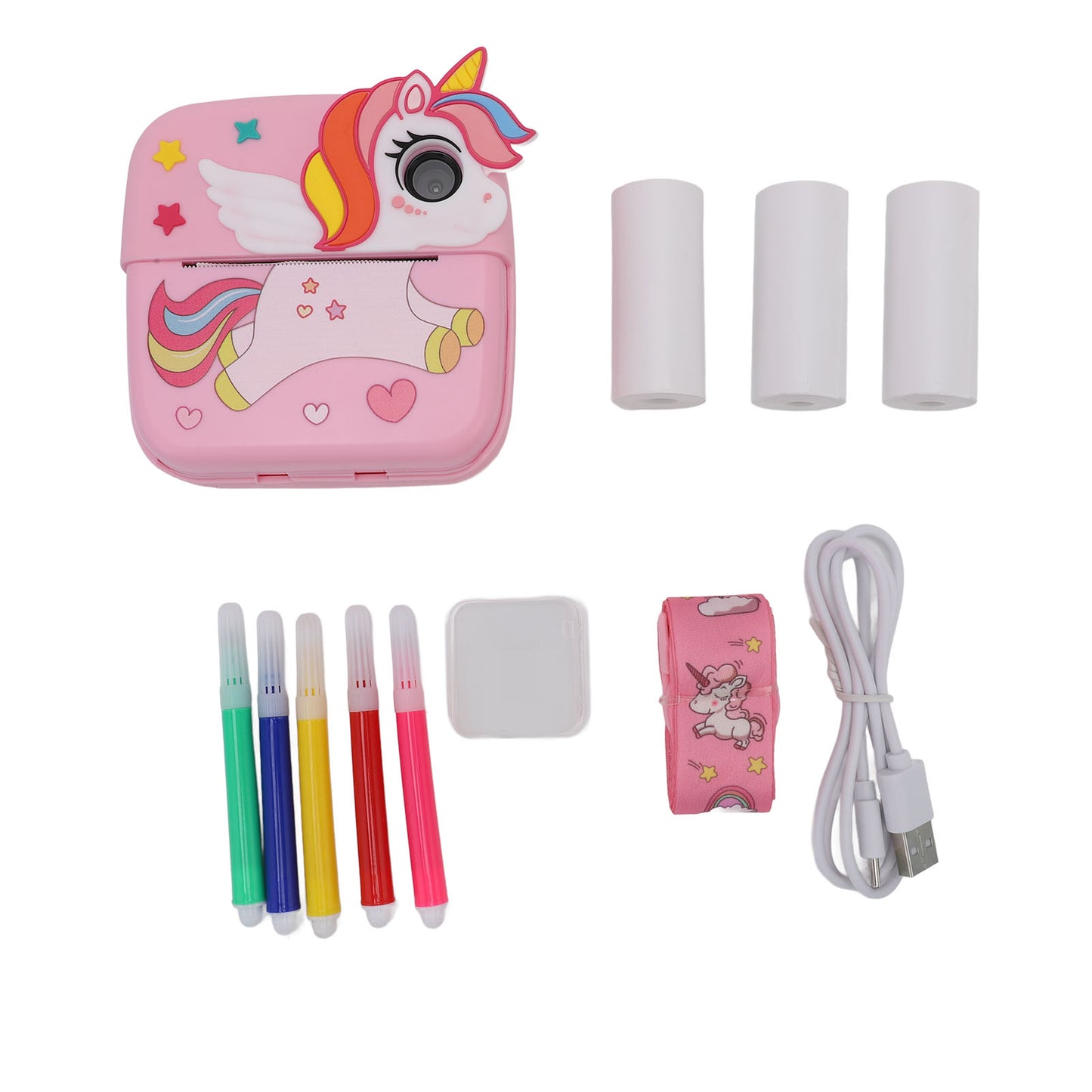 Kids Camera Instant Print, Dual-Lens 24MP Digital Camera for Christmas Birthday Gifts for Girls Boys, 1080P Selfie Instant Cameras with 32GB Card, Instant Print Digital Camera for Kids, Pink