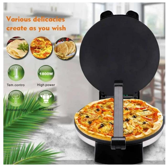 Roti Maker Machine, Stainless Steel Non-Stick Electric Tortilla Maker, 10-Inch