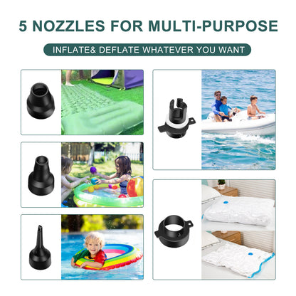 Electric Balloon Pump, 3-in-1 Air Pump for Inflatables and Balloons, for Latex 260q Foil Balloons, Quick-Fill 600W 110V AC Inflator Deflator for Pool Floats Air Mattress