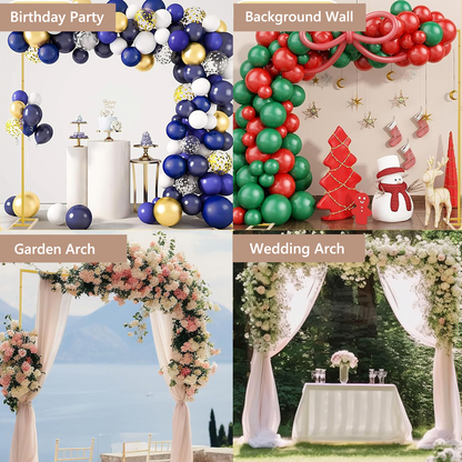 6.5FT Wedding Arch For Ceremony Balloon Arch Stand with 4 Pedestal Nails Metal Arch Backdrop Stand For Parties Birthday Wedding Square Background Stand Garden Arch