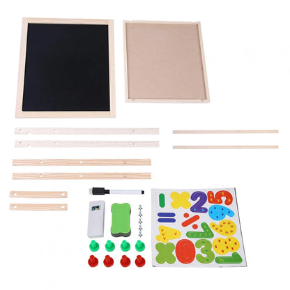 Art Easel for Kids Wooden Toddler Easel Double Sided Standing Chalkboard Dry Erase Board for Kids Toddler Drawing Board with Accessories, Blackboard & Whiteboard for Kids