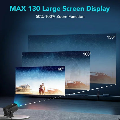 Smart Projector with Android 11.0, Portable Mini Projector with WiFi 6 and Bluetooth, 4K 1080P Full HD Outdoor Movie Projector for Phone/TV Stick/Laptop, Auto Keystone, 180°Adjustable Stand