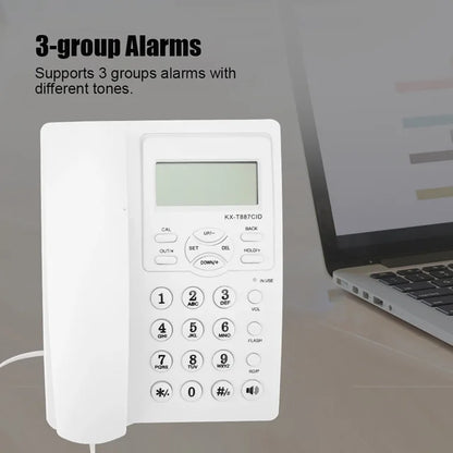 Corded Phone, Noise Cancelling Clear Sound Corded Phone With Speakerphone Hands Free Call ABS Real Time Date For Homes For Offices