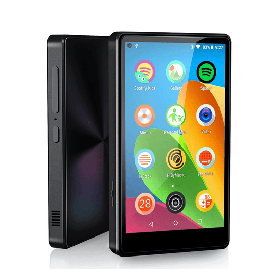 80GB MP3 Player with Bluetooth and WiFi, 4.0" IPS Touchscreen MP3 MP4 Player, Android Music Player with Speaker & Earphones, Kids Digital Audio Players with Audible, Browser, Up to 256GB, Black