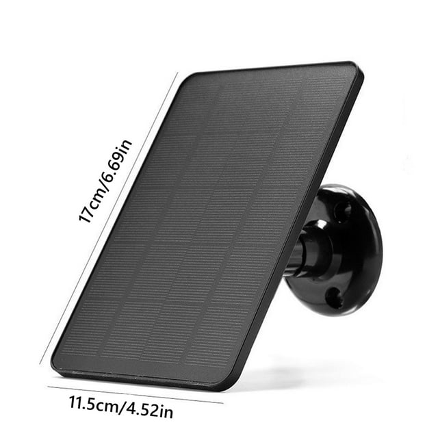 10W Solar Panels for Security Camera, USB C Port Solar Panel for DC 5V Outdoor Rechargeable Battery Camera Doorbell Light, 360° Adjustable Security Mount with 9.8ft Cable, IP65 Waterproof, Black