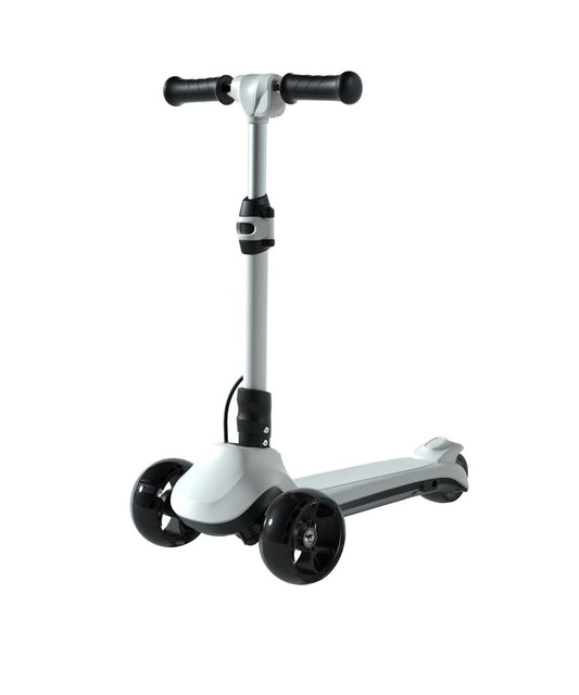 Foldable Electric Scooter for Kids Ages 4+, Thumb Throttle, Flash Deck & 3 Extra Wide Light Up Big Wheels, 3 Heights Adjustable, 5 MPH Safe Speed, Super Lightweight Kick Scooter for Kids