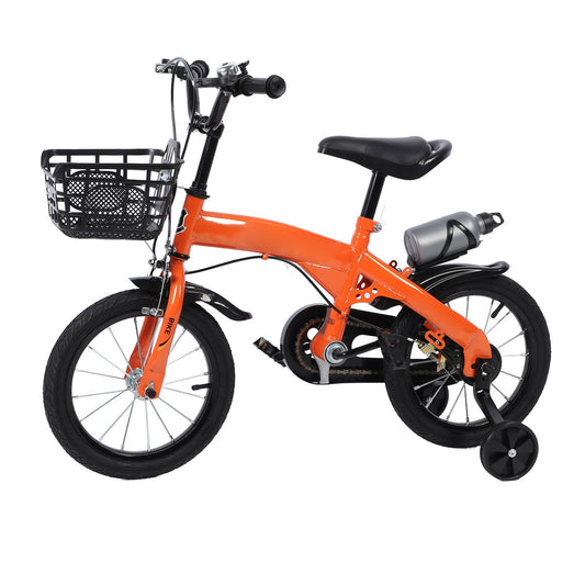 Kids Bike with Training Wheels 14 Inch Carbon Steel Adjustable Children Bike for 3 to 6 Years Old Toddlers Girls Boys