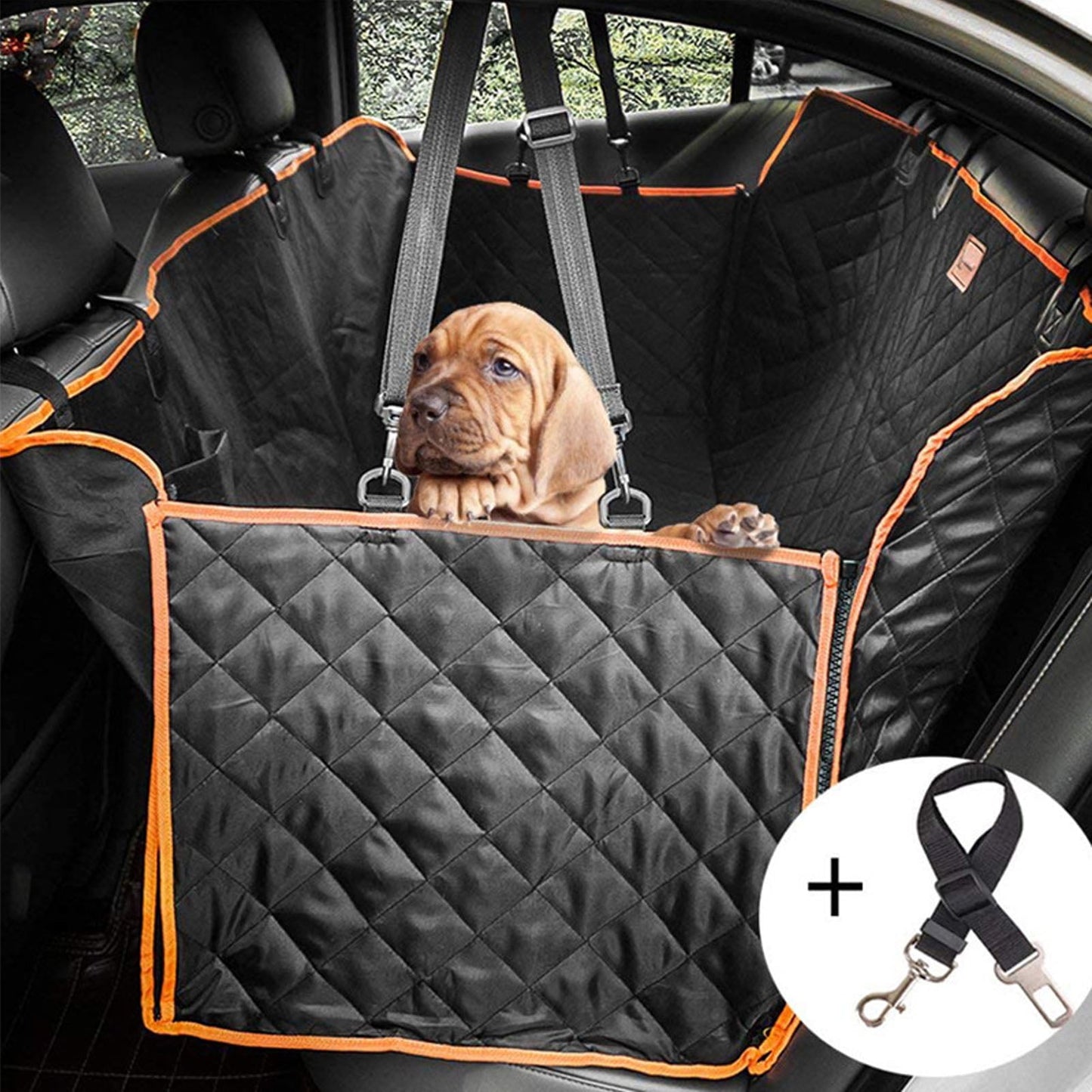 Dog Backseat Extender, Side Flip Dog Car Seat Cover Waterproof Anti Slip Bottom For Car