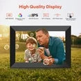 10.1" WiFi Digital Picture Frame 1280 * 800 HD IPS Touch Screen Digital Photo Frame with Built-in 16GB Memory, Auto-Rotate, Tabletop & Wall-Mounted Digital Frame, Share Photos Video via App, Black