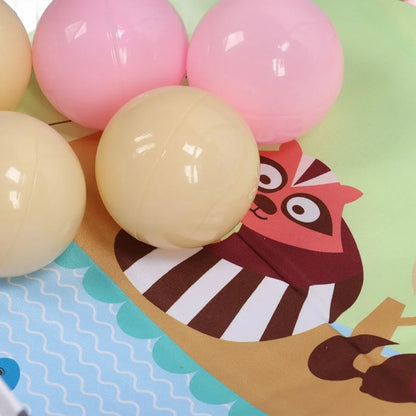 Baby Floor Gym Play Mat & Ball Pit for Newborn to Toddler 0-12 Months Infant Baby Activity Gym Play Mat with 5 Rattles Toys for Sensory and Motor Skill Development (Include 18 Balls)